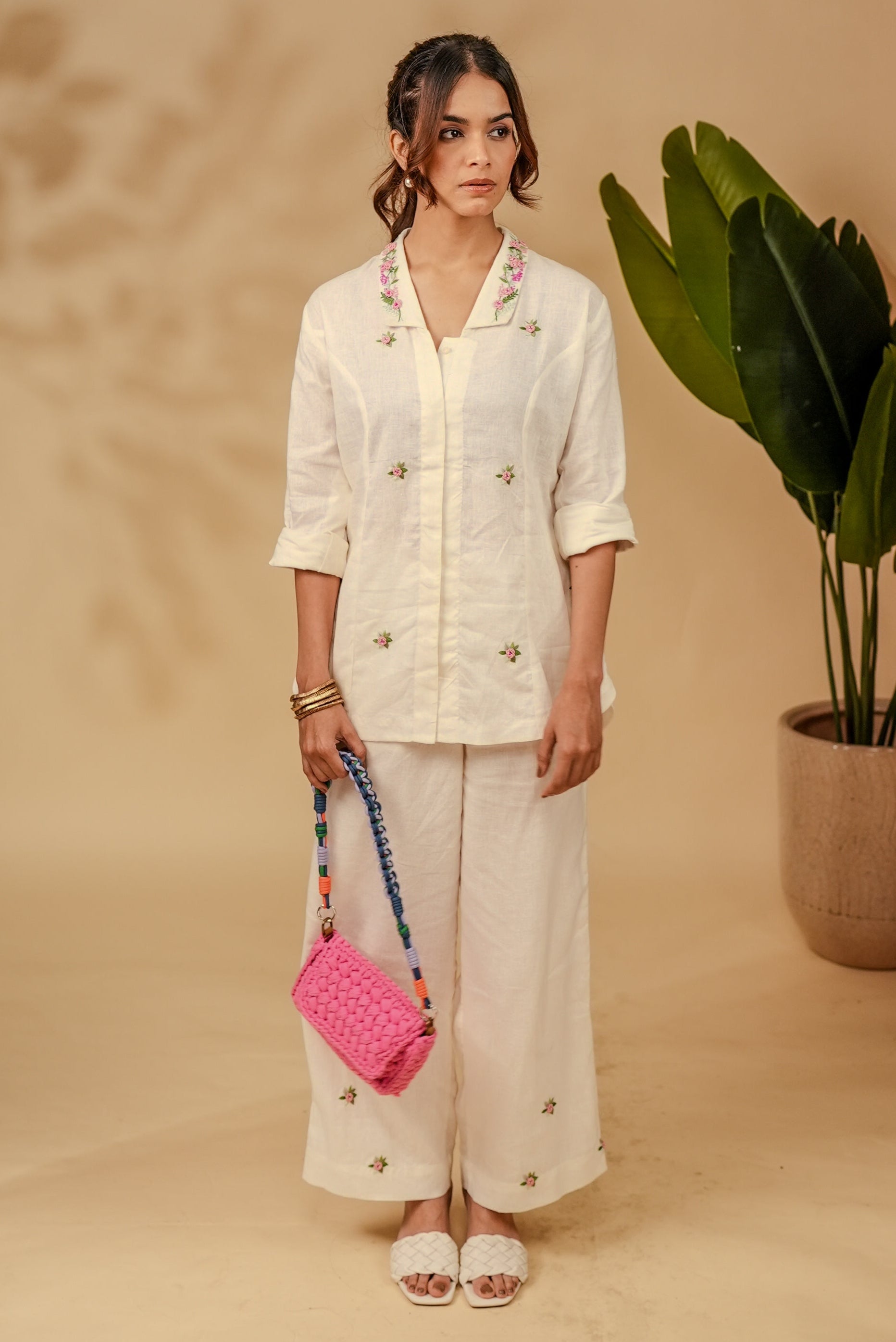 French Knot Linen Co-ord