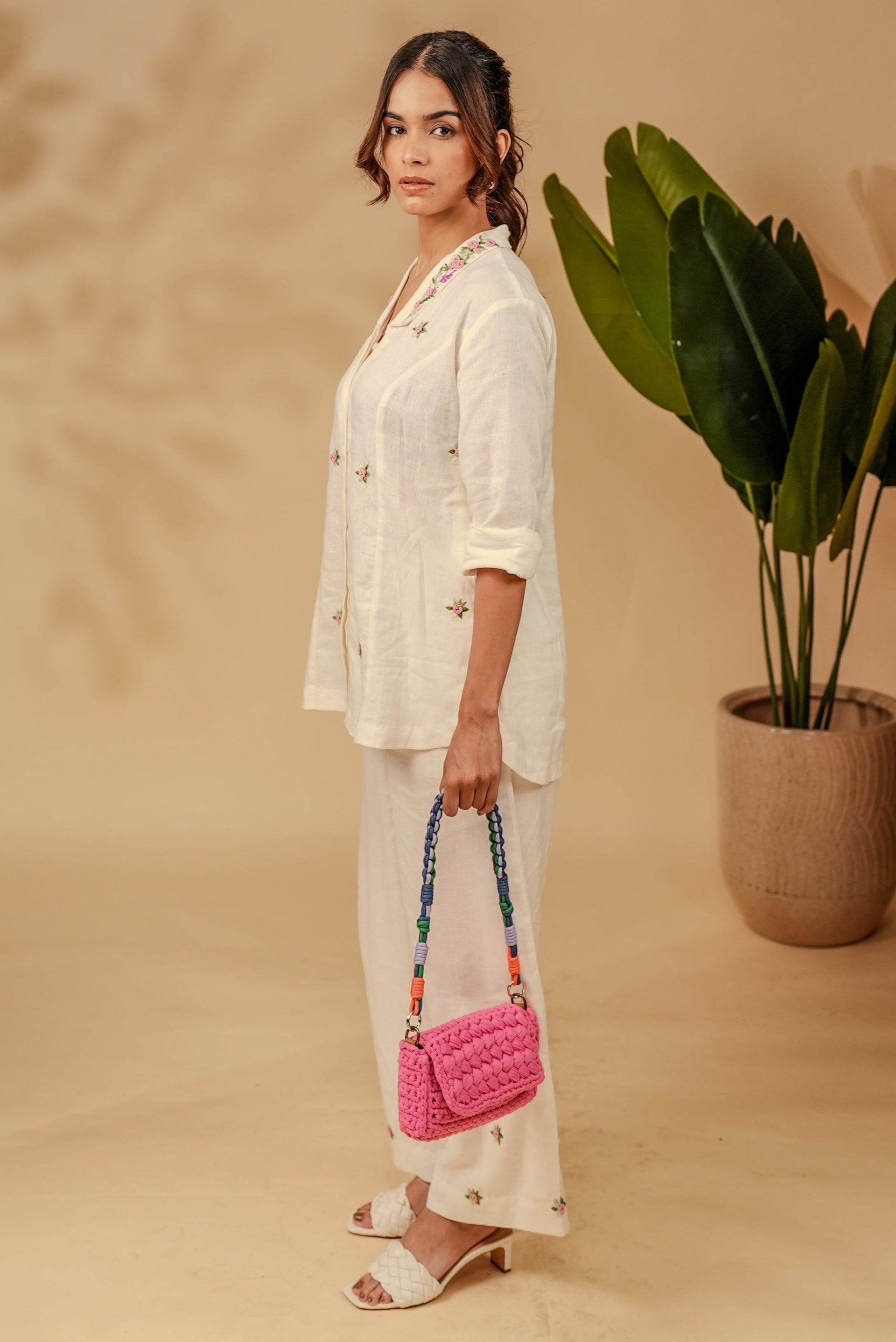French Knot Linen Co-ord