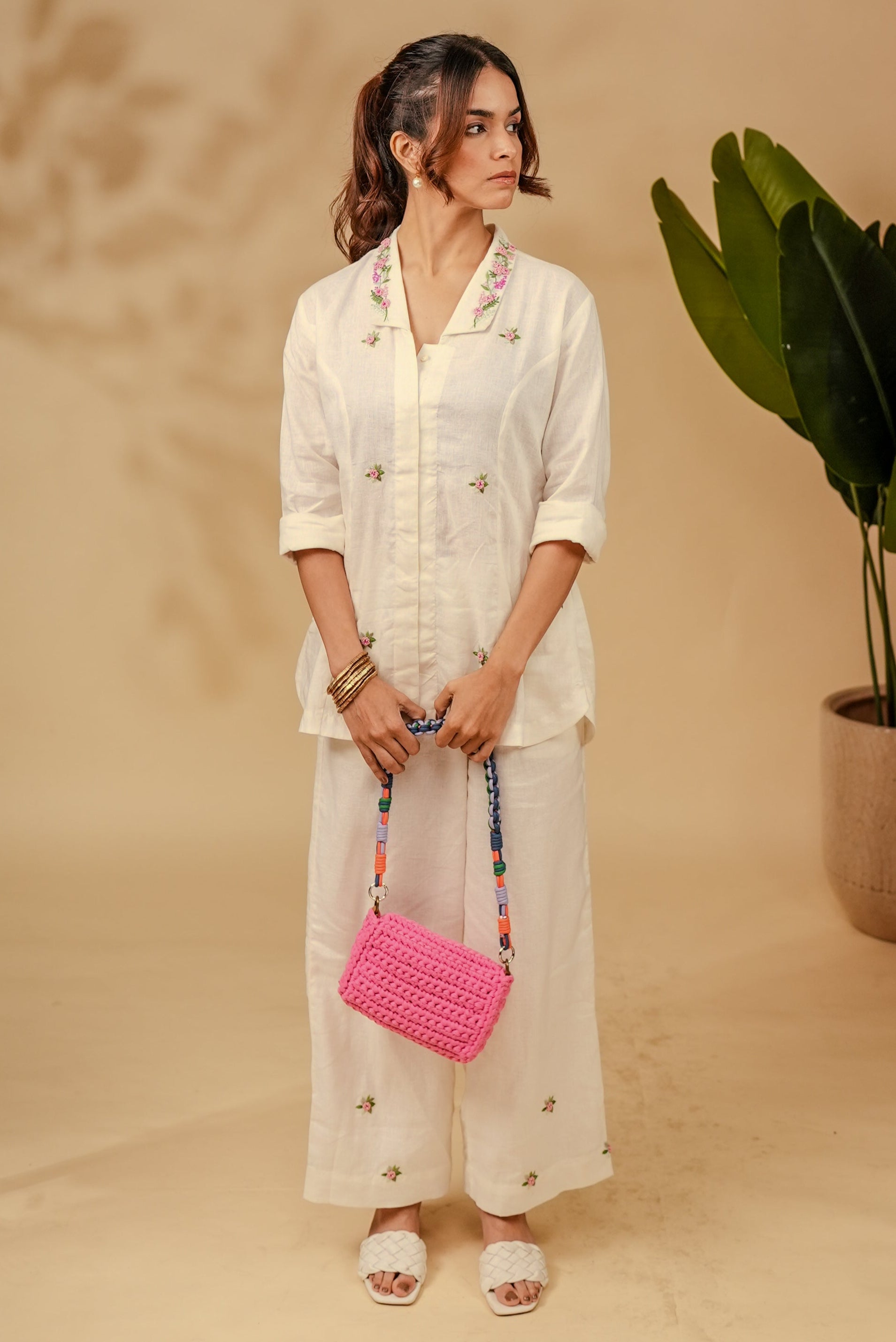 French Knot Linen Co-ord