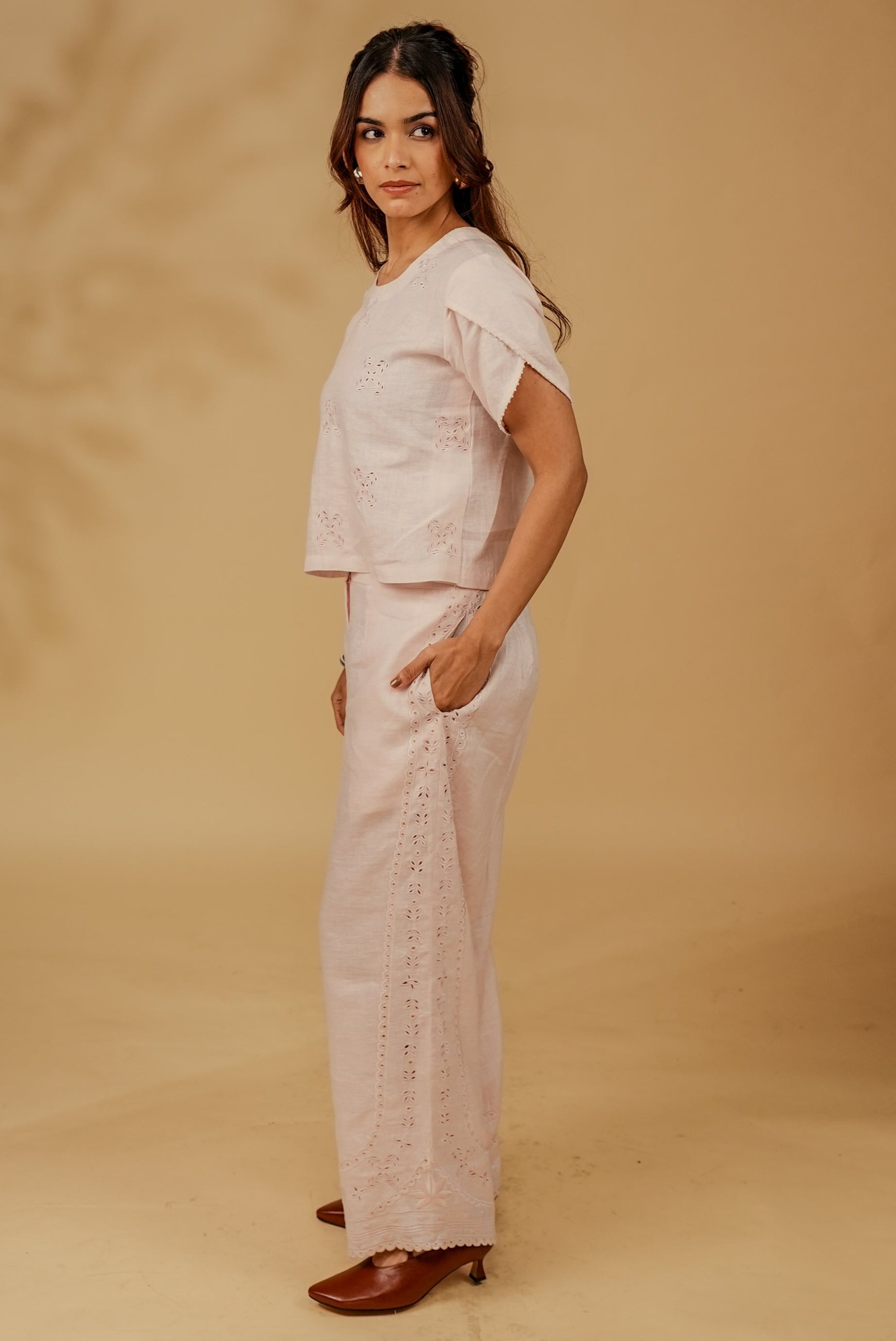 Pink Mist Linen Top