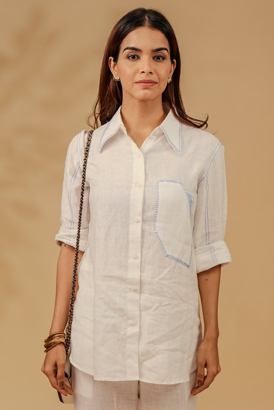 Geometric Linen Shirt