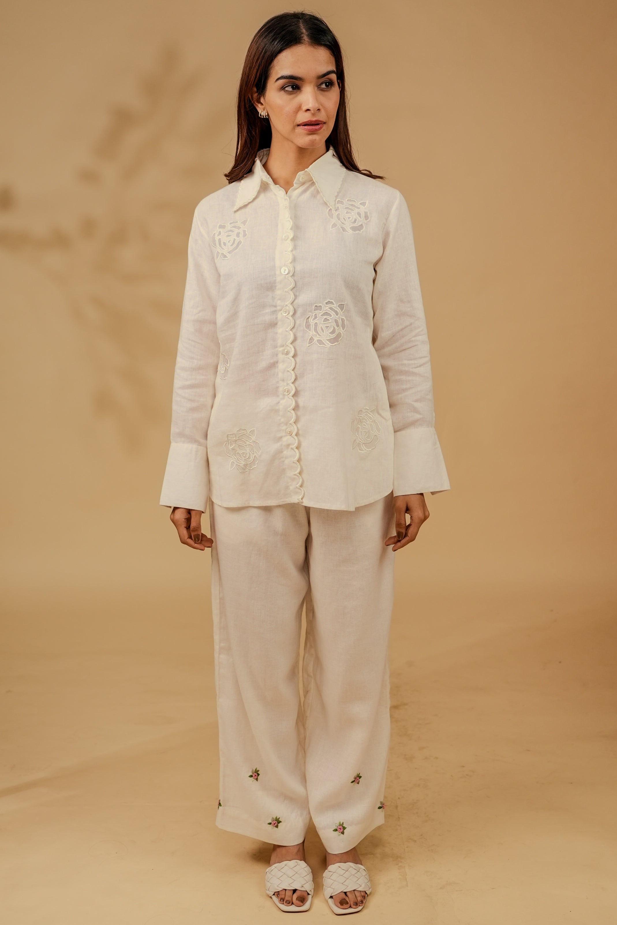 Cutwork Linen Shirt