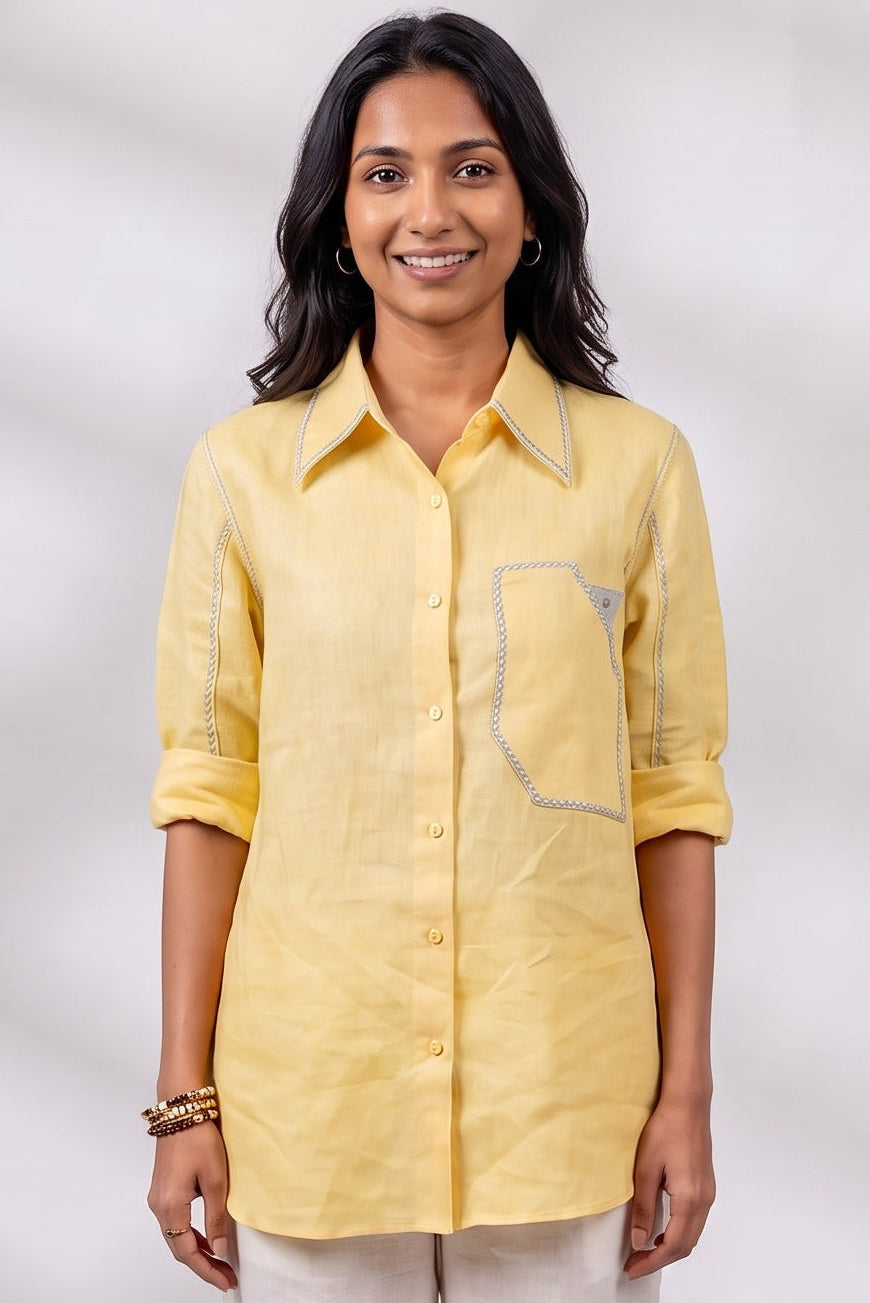 Geometric Linen Shirt