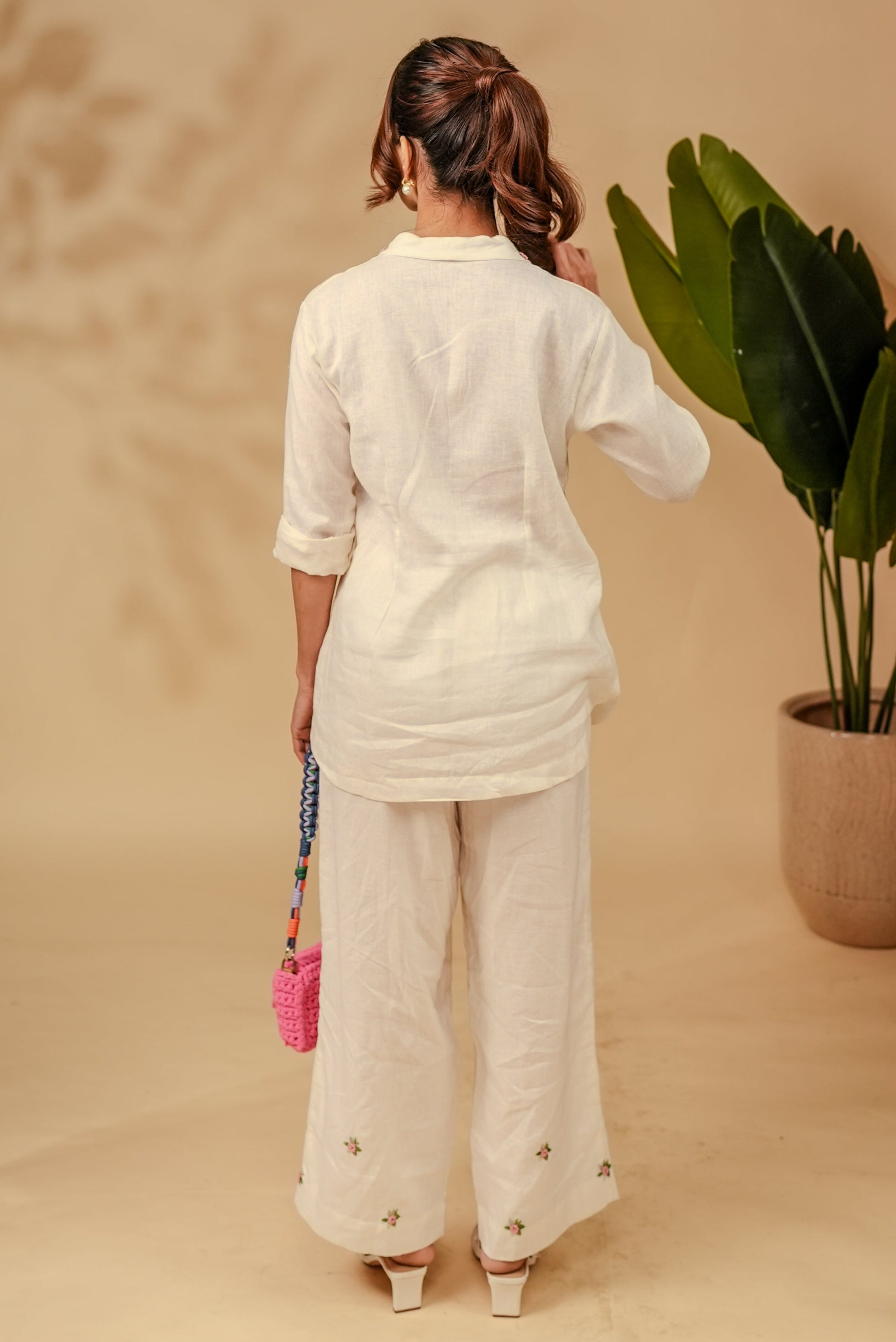 French Knot Linen Co-ord