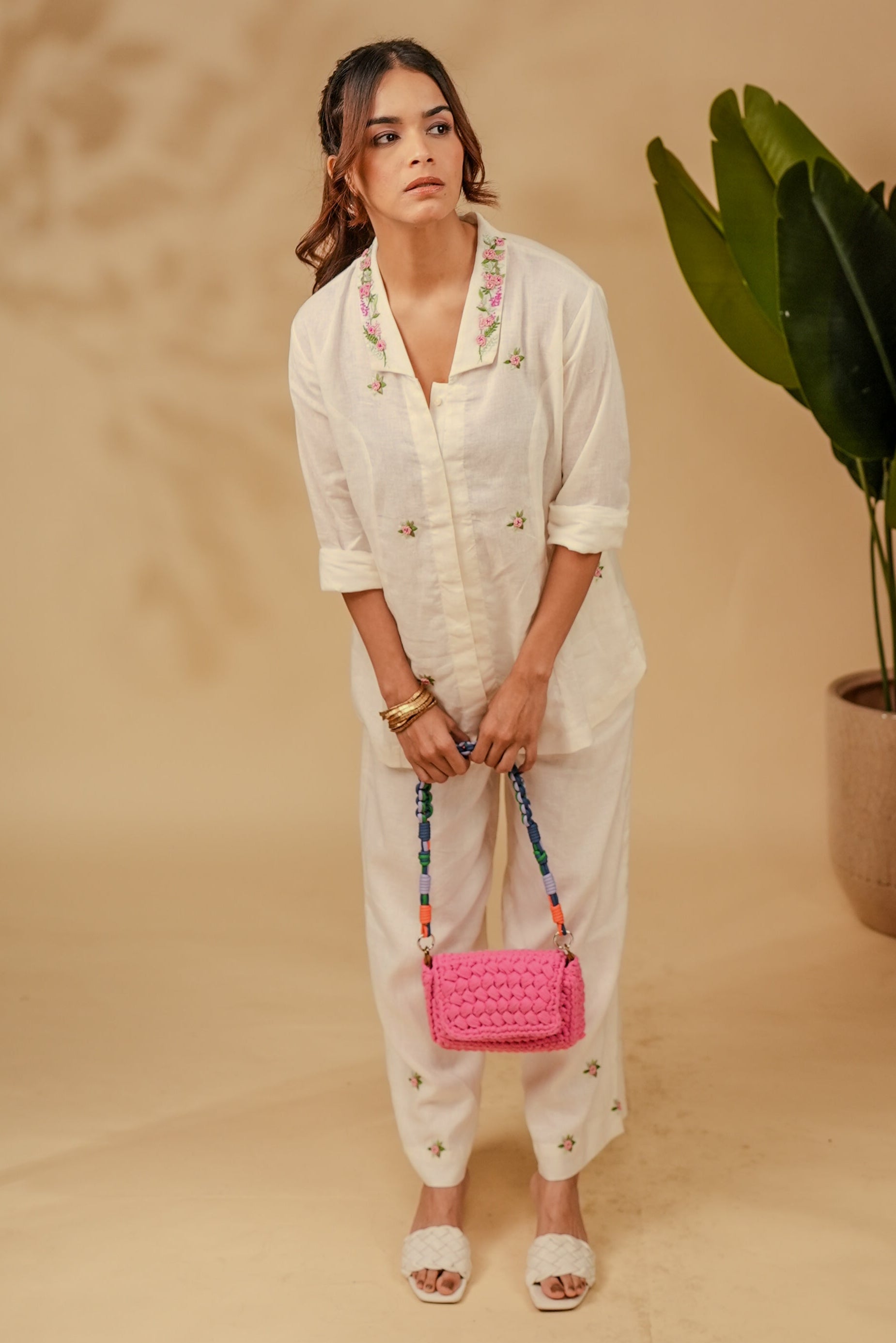 French Knot Linen Co-ord