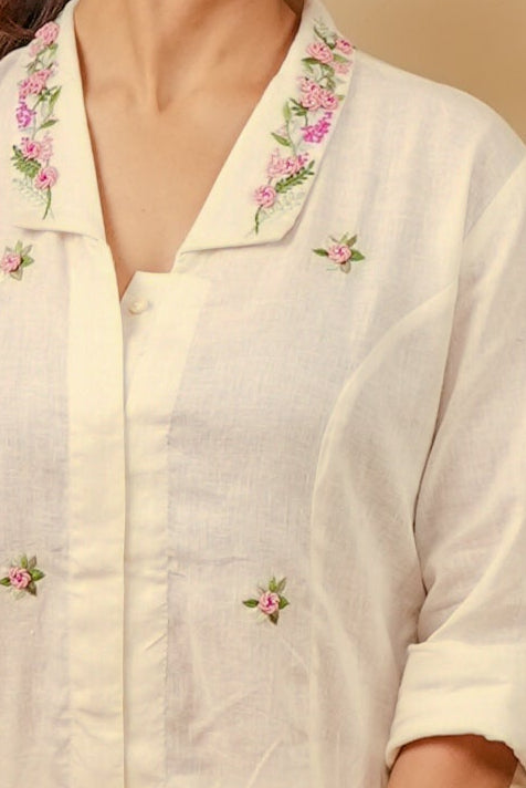 French Knot Linen Co-ord