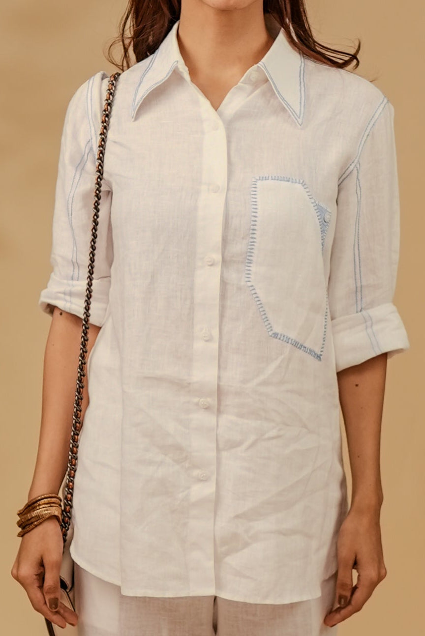 Geometric Linen Shirt