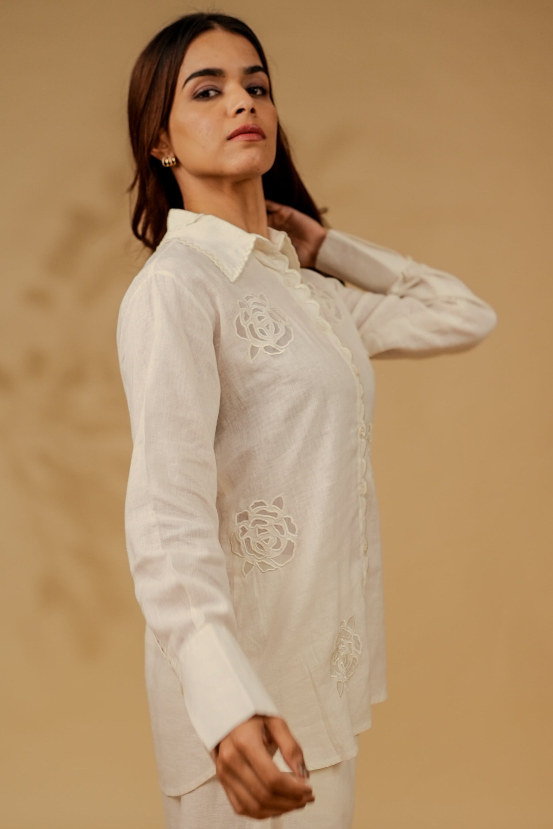 Cutwork Linen Shirt