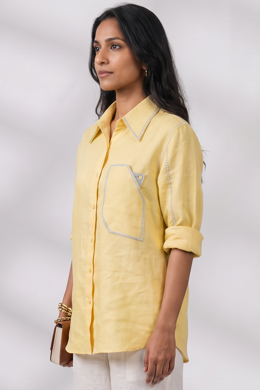 Geometric Linen Shirt