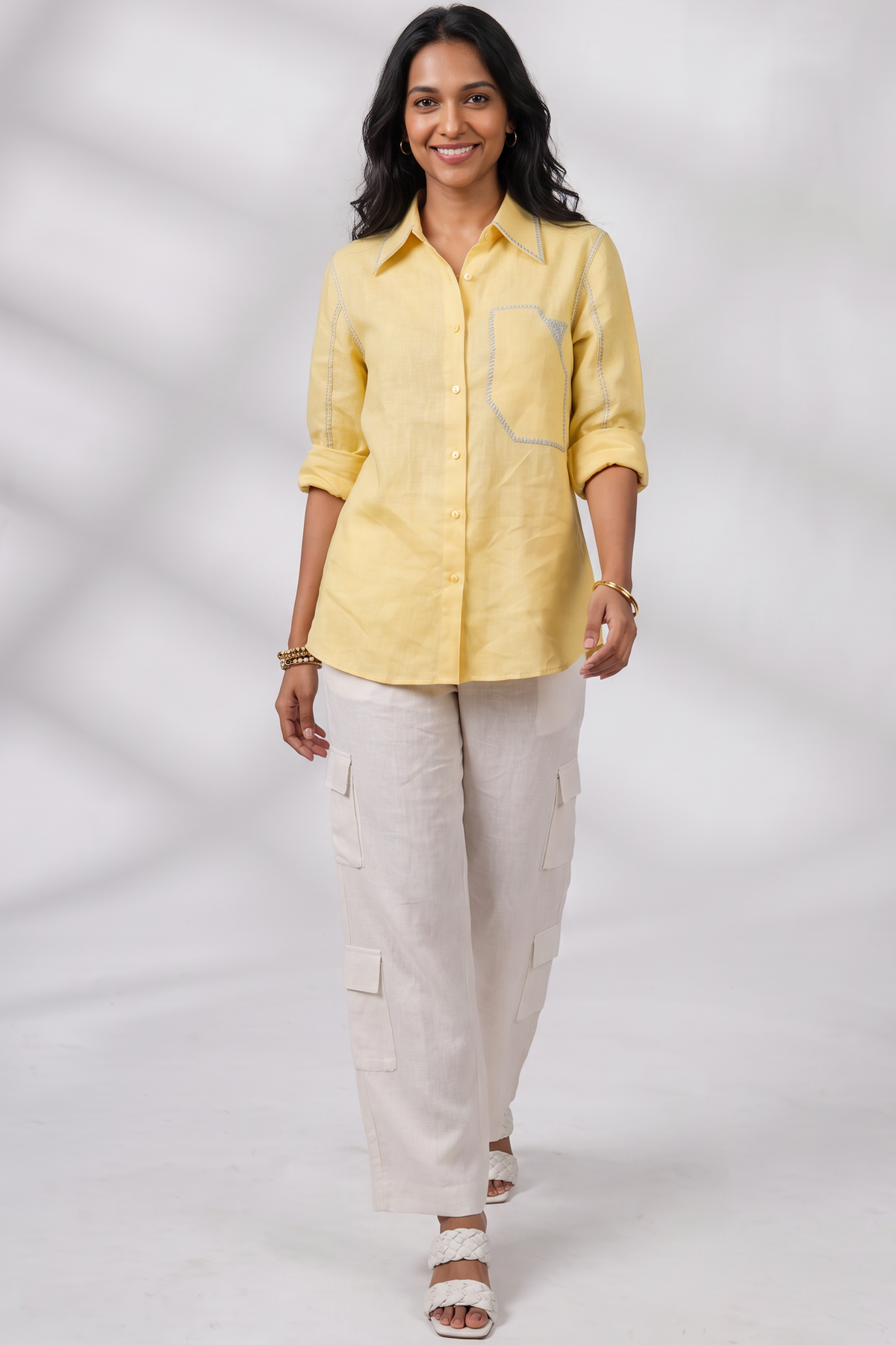 Geometric Linen Shirt